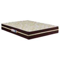 Colchão Casal Hellen Millenium Espuma D33 com Euro Pillow e Revestimento em Tecido Jacquard 19x138x188cm - Marrom e Bege