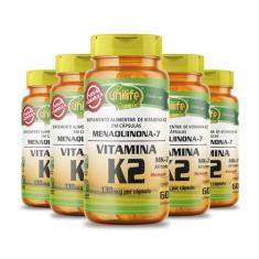 Kit 5 Vitamina K2 Menaquinona Mk7 60 Cápsulas Unilife