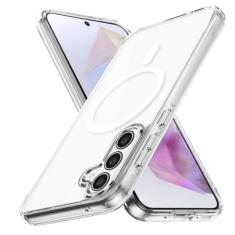 Lunivop Capa rígida para Samsung Galaxy A35 5G [compatível com Magsafe] Capa magnética resistente a amarelamento transparente para A 35 16.8 cm 2024 Rugged Best Phone Cases Clear