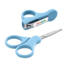 Kit Com Tesoura E Cortador De Unha Infantil Adoleta