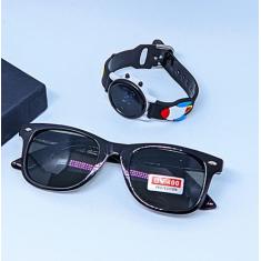 Kit Relógio de Pulso Infantil Digital Led Redondo Pulseira Silicone de