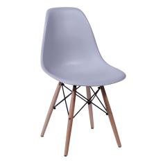 Cadeira Eames Eiffel Base Madeira - Cinza