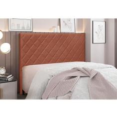 Cabeceira Cama Box Solteiro 90 cm Dubai Veludo S04 - D'Rossi, Cobre