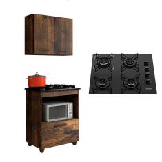 Kit Cozinha Balcão Armário Salvia e Cooktop 4 Bocas Itatiaia