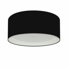 Plafon Cilíndrico Md-3161 Cúpula Em Duplo Tecido 50x25cm Preto / Branco - Bivolt