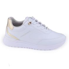 Tênis Jogging Fem Flatform Ramarim 22-78202 alto branco ouro-Feminino