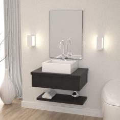 Conjunto para Banheiro Gabinete com Cuba Q35 e Prateleira 605W Metrópole