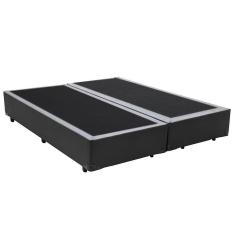 Base Box Blindado King Bipartido Homequeen Sintético Cinza 40x193x203