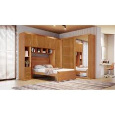 Modulado casal  MDF espelho Cama Siena 2,99x2,21m - Luna-Nature - Bianchi Móveis