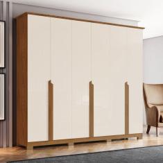 Guarda Roupas Casal 6 Portas 6 Gavetas Andréas Marrom/Off White