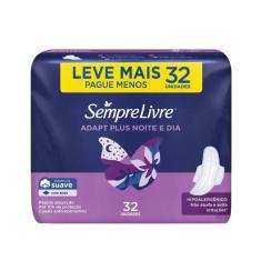 Absorvente Sempre Livre Adapt Plus Suave com Abas 32 Unidades