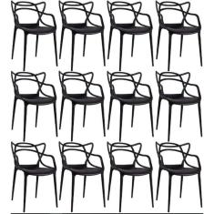 Kit - 12 X Cadeiras Masters Allegra - Preto