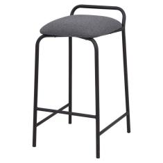 Banqueta Industrial Linx Média com Assento Estofado Preto/Grafite