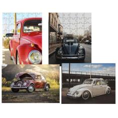 Kit 4 Quebra-cabeças Atividades para Mente Fuscas Antigos 60 peças - R