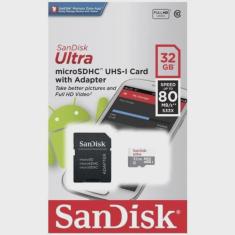 Cartão De Memória 32 Gb Sandisk Ultra Micro Sd Classe 10 80mb/s