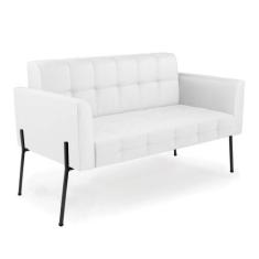 Sofá Namoradeira 2 Lugares Base Pé De Ferro Preto Elisa material sinté