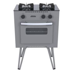 Fogão Portátil 2 Bocas Venax Mini Cook a Gás Grafite