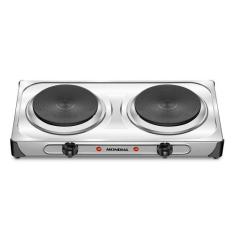 Fogão Elétrico Fast Cook Due Mondial Inox 2000W FE-03, Prata, 110V