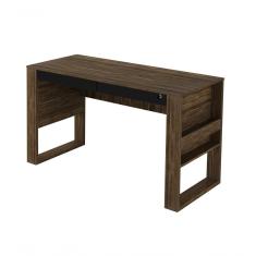 Escrivaninha Me4144 2 Gavetas Tecnomobili Nogal/preto Nogal / Preto