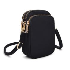 WITERY Bolsa de telefone transversal de nylon, bolsa para celular pequena com zíper múltiplo para viagem, bolsa de pulso para mulheres com alça ajustável