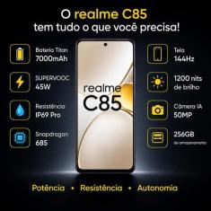Realme C85 256GB 8GB NFC Bateria 7000mAh 45W Snapdragon 685 Tela 6.8 1