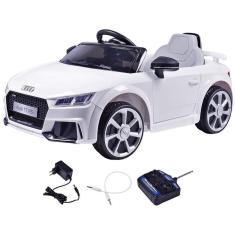 Carrinho Elétrico Infantil Audi TT 2.4Ghz Branco 12V c/ Controle Remoto BelFix