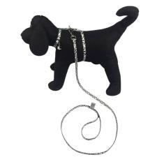 Coleira e guia de passeio para pets pequenos oncinha branco