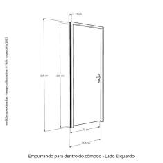 Porta Lisa Curupixa Batente Ecolológico 11 Fechadura 813/02 72 X 2,10 Esquerdo Natural
