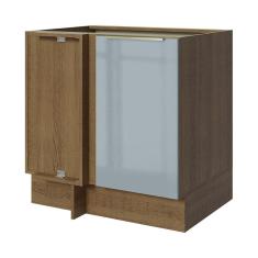 Balcão de Canto Madesa Lux 1 Porta - Rustic/Cinza