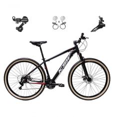 Bicicleta Aro 29 Ksw Xlt 24v K7 Câmbios Shimano Freio Hidráulico Garfo Trava Pneu Faixa - Preto/vermelho/branco Tam.15
