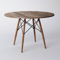 Mesa Eiffel Wood Tampo Redonda De Madeira 90 Cm Amadeirado Asturias - Cor: Marrom