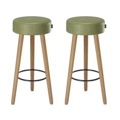 Kit 2 Banquetas Banco Alto Londres material sintético Bar Cozinha Pés 