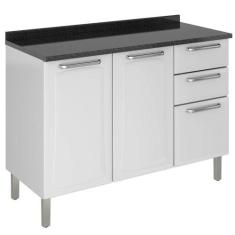 Balcão Cozinha Itatiaia Tarsila 3 Portas 2 Gavetas Branco IG3G2-120, B