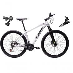 Bicicleta Aro 29 Ksw Xlt Alumínio 24v Câmbios Shimano Garfo Suspensão - Branco Tam.19
