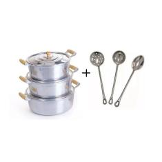 Jogo Caçarolas Alça Madeira Polida Restaurante