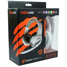 OEX GAME Fone de ouvido Headset Gamer Multiplataforma- Gorky HS413 - PS5, PS4, Xbox Series X|S, Xbox One, Smartphones e outras - Branco e Cinza