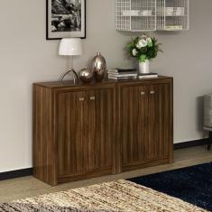 Kit 2 Balcões Me4103 com 4 Portas e Prateleira Nogal