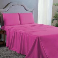 Jogo de Cama Casal 4 pç Premium Micro Percal 400 Fios Pink - Bordando 
