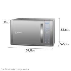 Micro-ondas Electrolux 31L cor Inox Espelhado com Função Grill e Paine