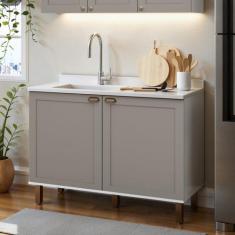 Balcão para Cozinha 2 Portas Provençais sem Tampo Iluminata - Genialfl