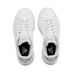Tênis Casual Branco e Prata Listras Perfuradas | Adidas-Feminino