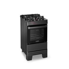 Fogão Esmaltec Ideal Top Glass 4 Bocas Forno 50L Bivolt Preto Acendime