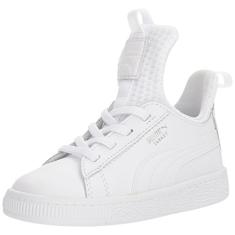 PUMA Tênis infantil unissex Basket Fierce Ep Slip on, Branco, 5 Toddler