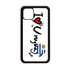 I Love Uruguai Bandeira da palavra Love Heart Ilustration para iPhone 11 Pro Max Capa para Apple Mobile Case Shell