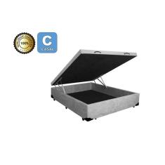 Cama Box Baú Casal 138 - Bello Box - Suede Cinza 30CM PROFUNDIDADE - ALTURA TOTAL 48 CM 
