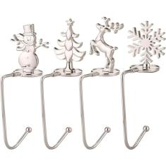 Suportes de meia para manto antiderrapante design vintage gancho de metal de natal cabide de mesa clipe de lareira para enfeites guirlanda guirlanda presentes decoração de festa 5 pacotes/624 (Size :