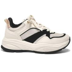 Tênis Casual Feminino Marfim Preto Bege Via Marte 135-002-06-Feminino