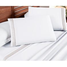 Jogo de Lençol Casal Queen Bordado Degrade 200 Fios Allegra - Bia Enxo