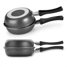 Frigideira Omeleteira Dupla Antiaderente Multiflon 14cm , Preto, 14cm
