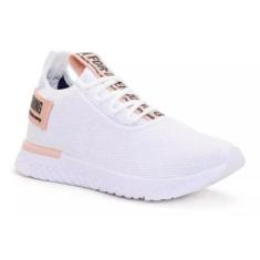 Tênis Feminino Branco Para Academia De Treino Caminhada-Feminino